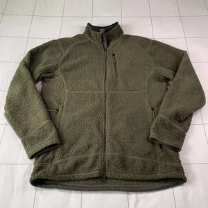 The North Face Jacket Mens Large Military Green Dunraven Full Zip Sherpa Fleece